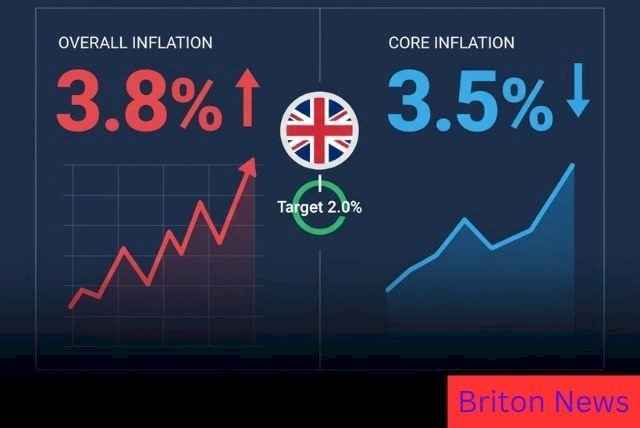 UK Inflation Stays Above Target at 3.8%; Core CPI Slips Slightly to 3.5%