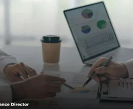 Outsourced finance director analyzing financial reports