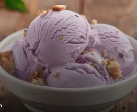 Purple taro root ice cream dessert made with real Taro