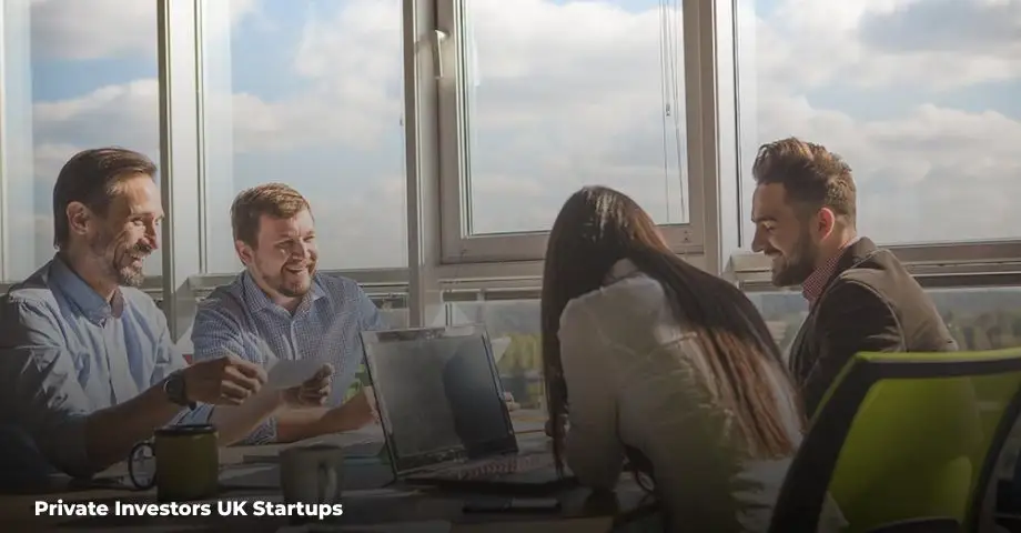 Private investors UK startups discussing startup funding investment