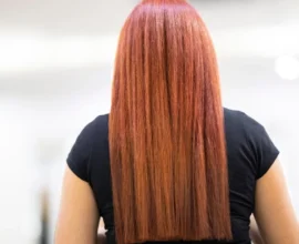 long smooth hair after a salon smoothing treatment