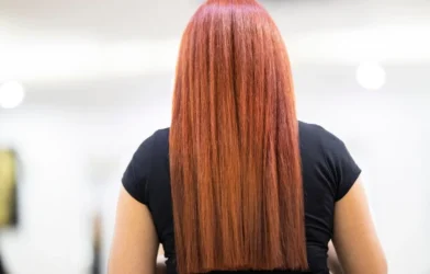 long smooth hair after a salon smoothing treatment