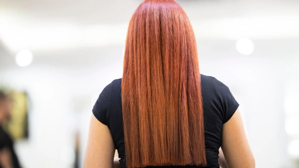 long smooth hair after a salon smoothing treatment